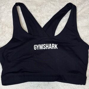 Gymshark Black Sports Bra with White Logo